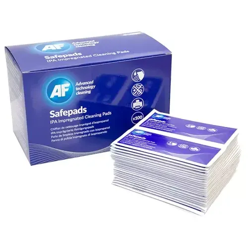AF SAFEPADS CLEANING PADSISOPROPANOL 100 PACK - Image 1