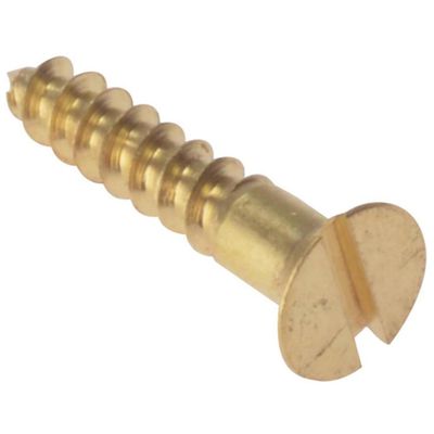 Forgefix Wood Screw Slotted Csk Solid Brass 1.1/4In X 6 Box 200 - Grey