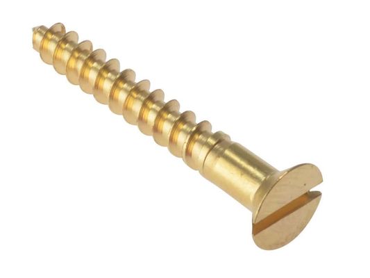 Forgefix Wood Screw Slotted Csk Solid Brass 1.1/4In X 6 Box 200 - Grey - Thumbnail 2