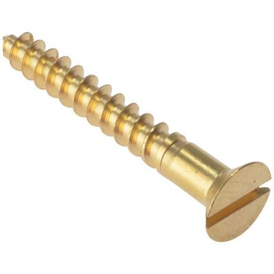 Forgefix CSK18BR Wood Screw Slotted Csk Solid Brass 1In X 8 Box 200 - Thumbnail 2