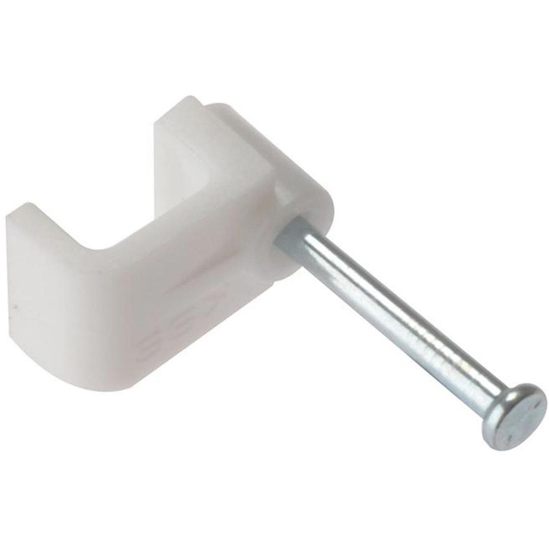 Forgefix FCC1W Cable Clip Flat White 1.00Mm Box 100 - Image 1