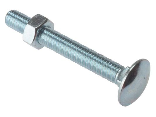 Forgefix Carriage Bolt & Nut Zp M8 X 160mm Bag 10 - Grey - Thumbnail 2