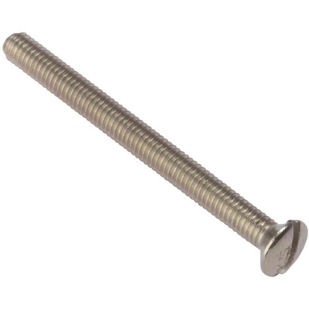 Forgefix Socket Screw Slotted Raised Head Nickel Plated 3.5 X 75mm Bag 100 - Grey - Image 1