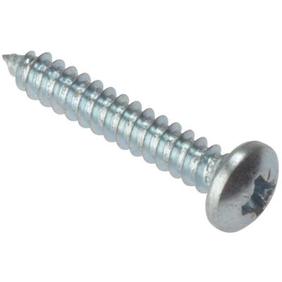 Forgefix Self-Tapping Screw Pozi Pan Head Zp 1/2In X 8 Box 200 - Grey