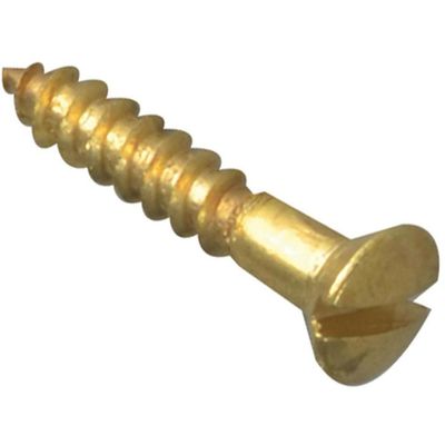 Forgefix Wood Screw Slotted Raised Head St Solid Brass 5/8In X 4 Forge Pack 40 - Grey