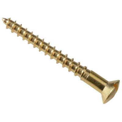 Forgefix Wood Screw Slotted Raised Head St Solid Brass 1.1/2 X 8In Forge Pack 10 - Grey