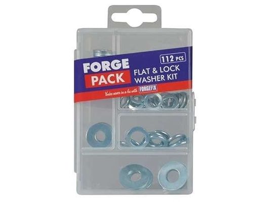 Forgepack FPWASHSET Flat Washers - Zinc Plated - Kit Assorted (Pack Of 112Pc) - Thumbnail 2