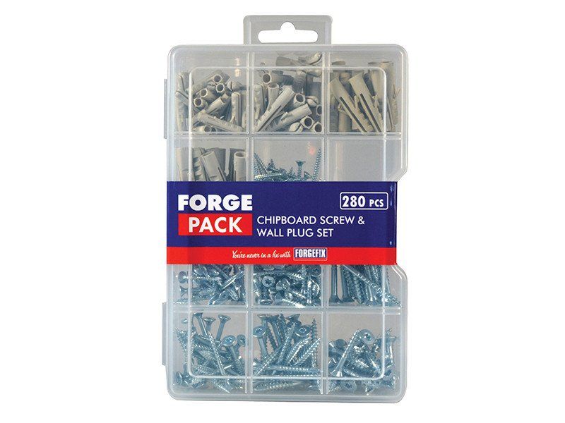 Forgefix FPSPSET Screw & Wall Plug Kit Forgepack 280 Piece - Image 1
