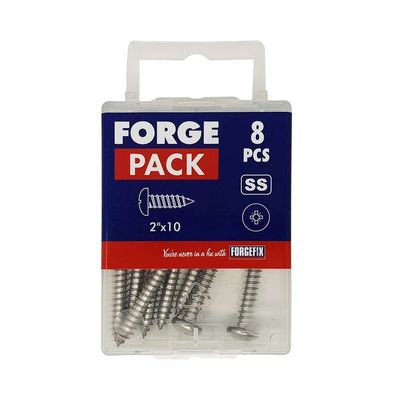 Self-Tapping Screw Pozi Compatible Pan Head Ss 1In X 8 Forgepack 25 - Silver - Thumbnail 2