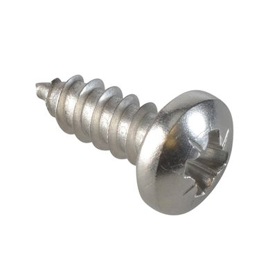 Self-Tapping Screw Pozi Compatible Pan Head Ss 1.1/2In X 10 Forgepack 25 - Silver