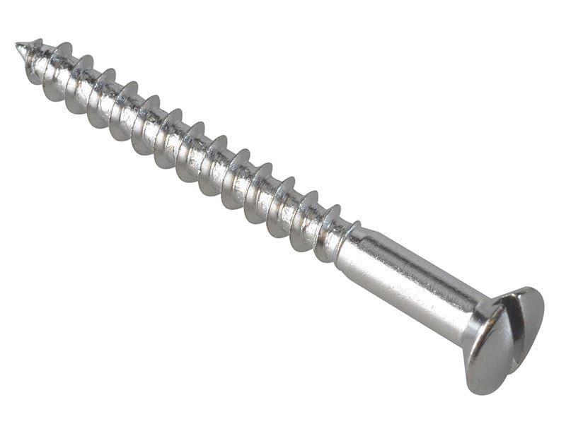 Forgefix FPRAH440CP Multi-Purpose Screw Sl Raised Head Chrome Plated 4.0 X 40Mm Forgepack 20 - Image 1