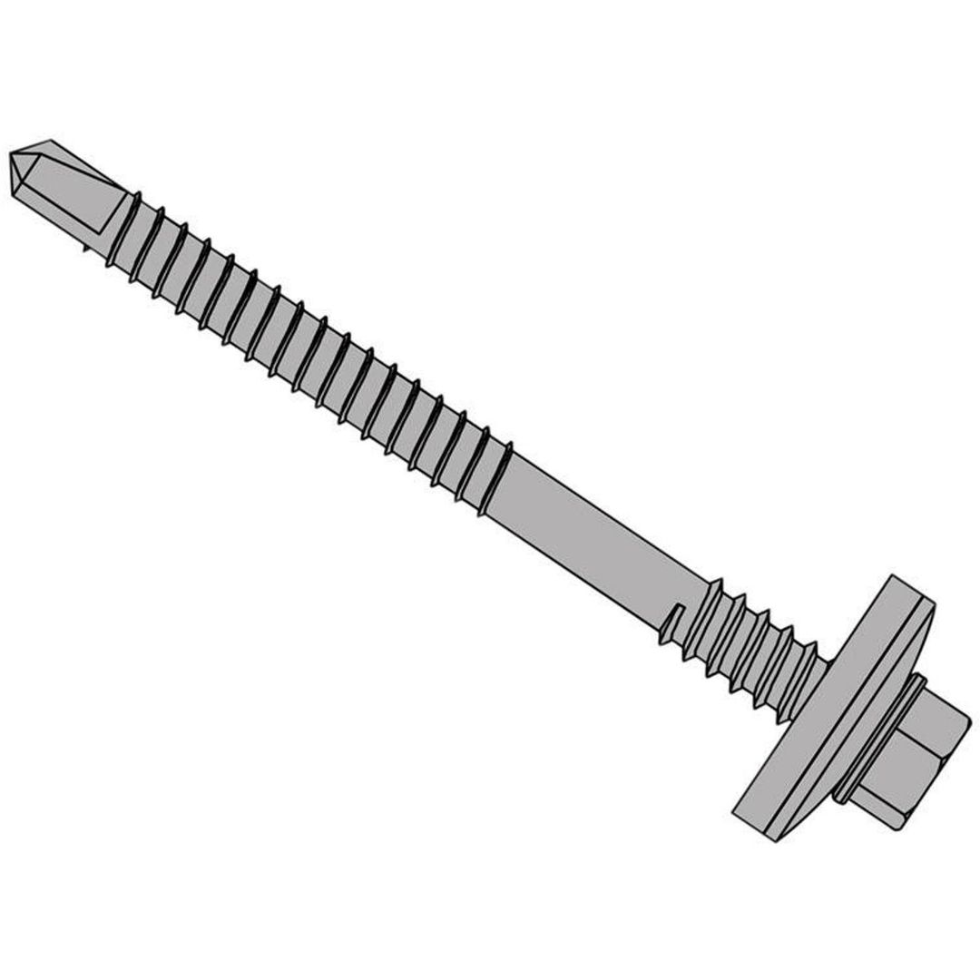 Forgefix Techfast Composite Panels To Steel Hex Screw No.3 Tip 5.5 X 115mm Box 100 - Grey - Image 1