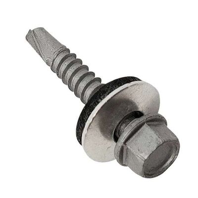 Forgefix Techfast Roofing Sheet To Steel Hex Screw & Washer No.3 Tip 5.5 X 38mm Box 100 - Grey - Thumbnail 2