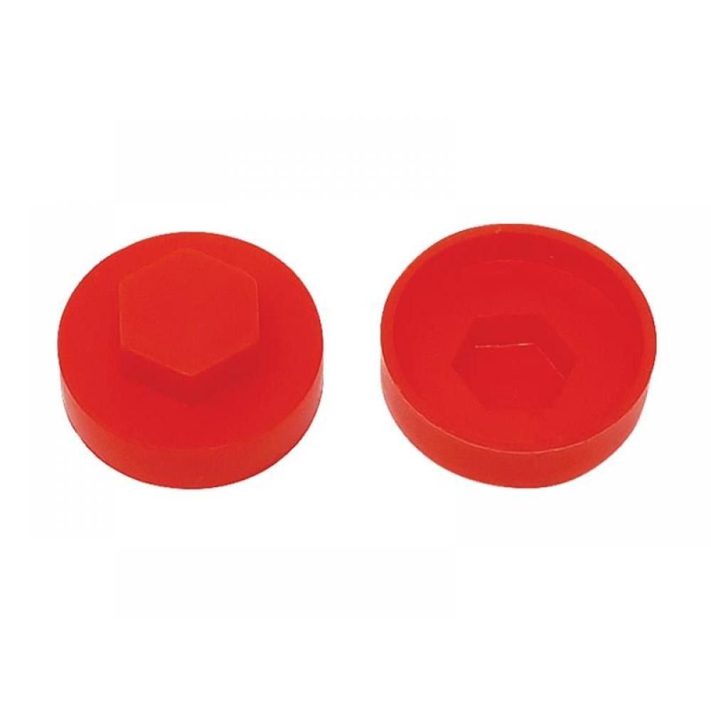 Forgefix TFCC16PR Techfast Cover Cap Poppy Red 16Mm (Pack 100) - Image 1