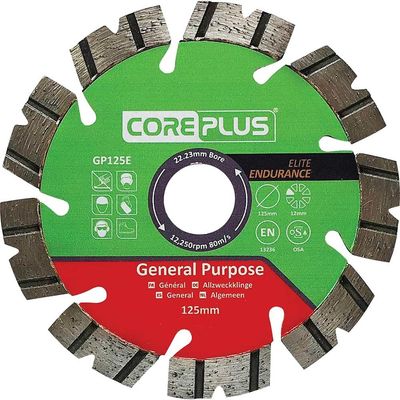 Coreplus CORDBGP125E Gp125E Elite General-Purpose Diamond Blade 125Mm