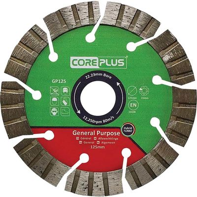 Coreplus CORDBGP125 Gp125 General-Purpose Hybrid Turbo Diamond Blade 125Mm