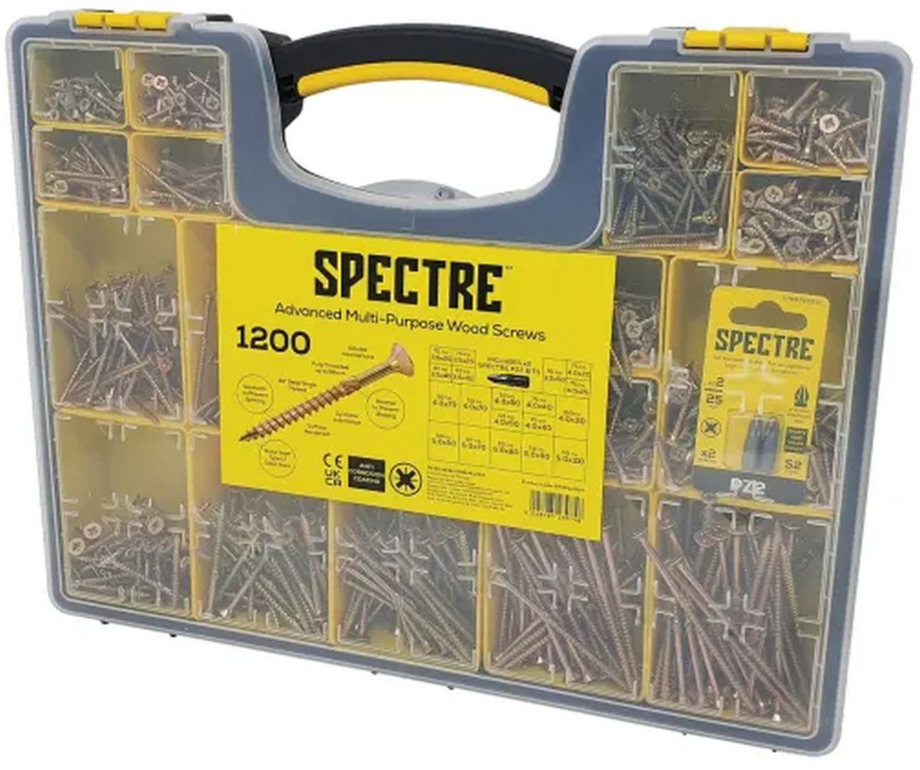Forgefix OPSPE1200Y Spectre™ Wood Screw Site Organiser 1200 Piece - Image 1