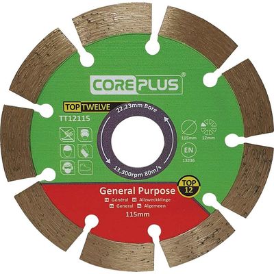 Coreplus CORDBTT12115 Top Twelve General Purpose Diamond Blade 115Mm