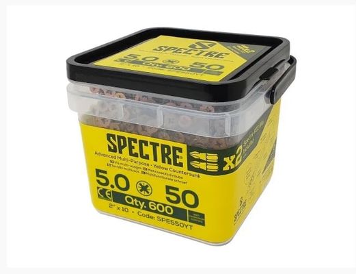 Forgefix SPE550YT Spectre™ Pozi Compatible Wood Screw Csk Zyp 5.0 X 50Mm Tub 600 - Thumbnail 2