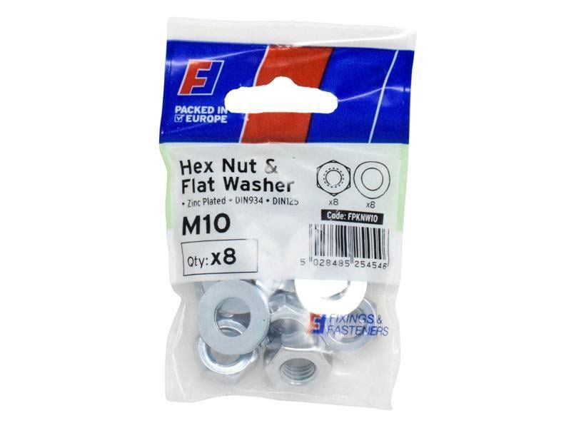Forgefix Nut & Washer M10 Forgepack 8 FPKNW10 - Image 1