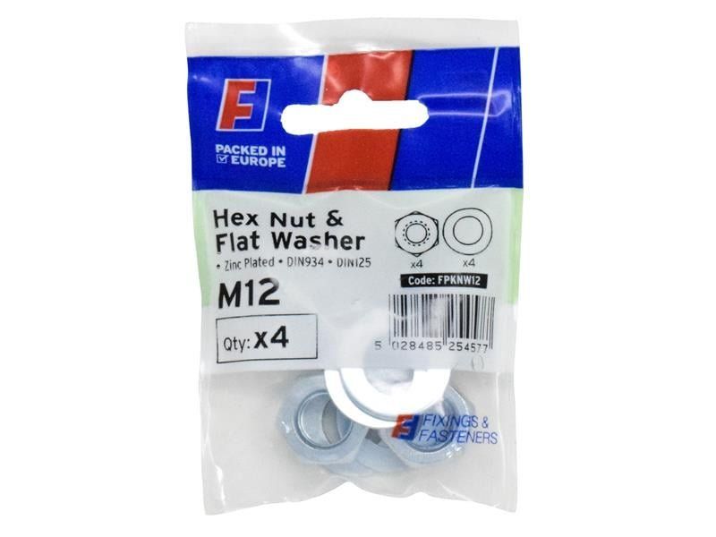 Forgefix Nut & Washer M12 Forgepack 4 FPKNW12 - Image 1