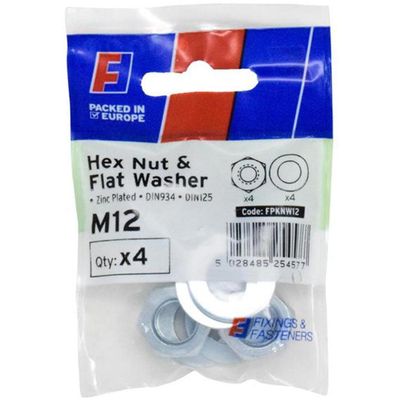 Forgefix Nut & Washer M12 Forgepack 4 FPKNW12 - Thumbnail 2