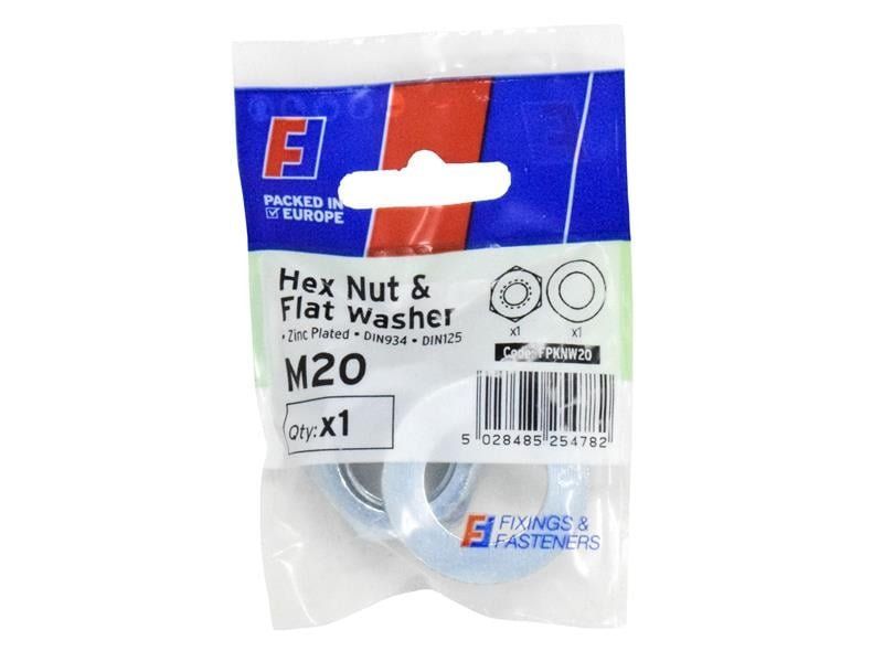 Forgefix Nut & Washer M20 Forgepack 1 FPKNW20 - Image 1