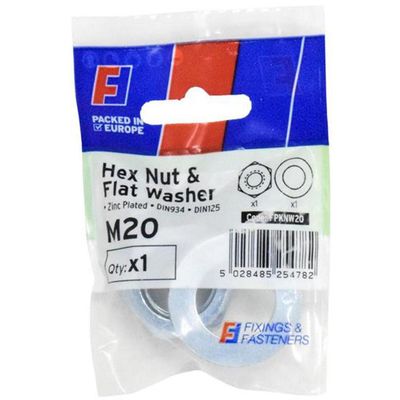 Forgefix Nut & Washer M20 Forgepack 1 FPKNW20 - Thumbnail 2