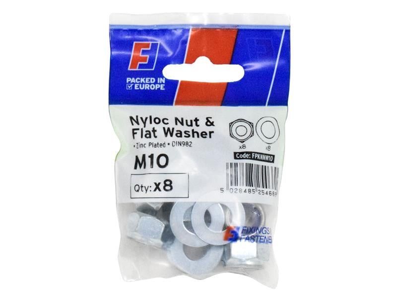 Forgefix Nyloc Nut & Washer M10 Forgepack 8 FPKNNW10 - Image 1