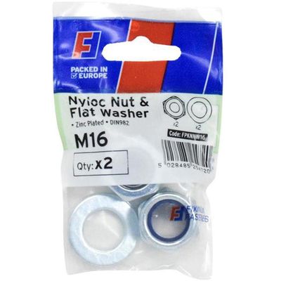 Forgefix Nyloc Nut & Washer M16 Forgepack 2 FPKNNW16 - Thumbnail 2