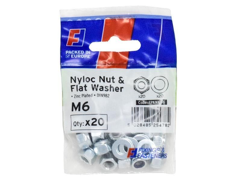 Forgefix Nyloc Nut & Washer M6 Forgepack 20 FPKNNW6 - Image 1
