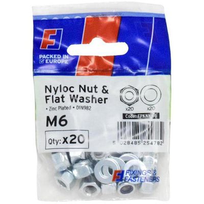 Forgefix Nyloc Nut & Washer M6 Forgepack 20 FPKNNW6 - Thumbnail 2
