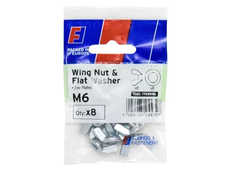 Forgefix Wing Nut & Washer M6 Forgepack 8 FPKWNW6 - Image 1