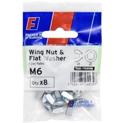 Forgefix Wing Nut & Washer M6 Forgepack 8 FPKWNW6 - Thumbnail 2