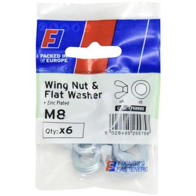 Forgefix Wing Nut & Washer M8 Forgepack 6 FPKWNW8 - Thumbnail 2