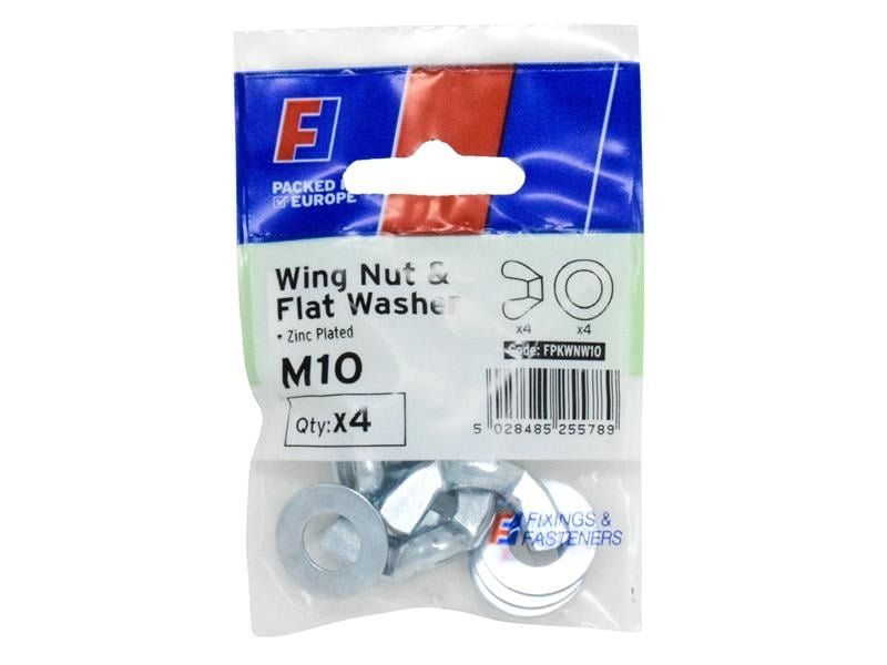 Forgefix Wing Nut & Washer M10 Forgepack 4 FPKWNW10 - Image 1