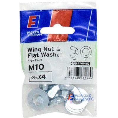 Forgefix Wing Nut & Washer M10 Forgepack 4 FPKWNW10 - Thumbnail 2