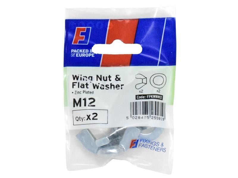 Forgefix Wing Nut & Washer M12 Forgepack 2 FPKWNW12 - Image 1