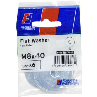 Forgefix Flat Washers Zp M8 X 40Mm Forgepack 6 FPKFW840 - Thumbnail 2