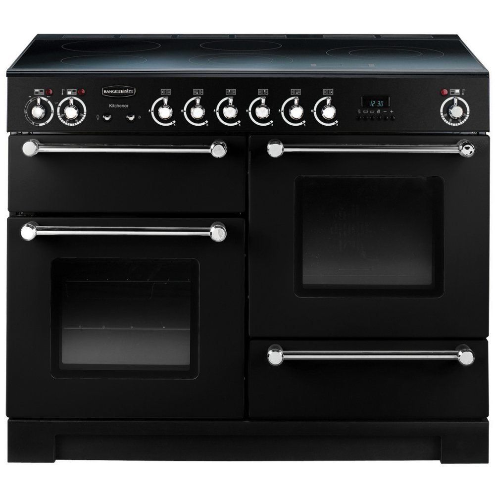 Rangemaster KCH110ECBLC Kitchener 110cm Electric Range Cooker - Black - Image 1