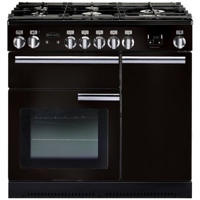 RANGEMASTER Professional 90 Dual Fuel Range Cooker - Black, Black