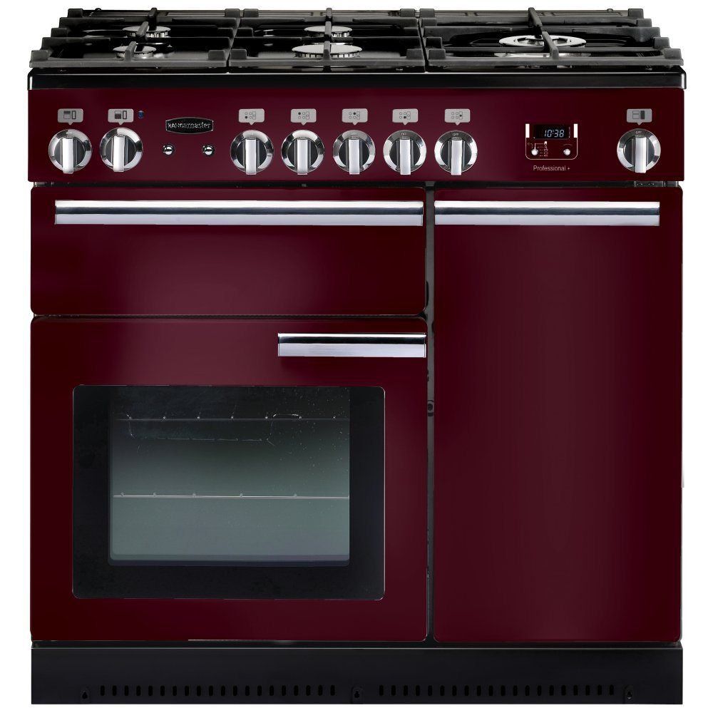 Rangemaster Professional Plus Dual Fuel Range Cooker 90cm Cranberry with Chrome Trim - PROP90DFFCY/C - Image 1