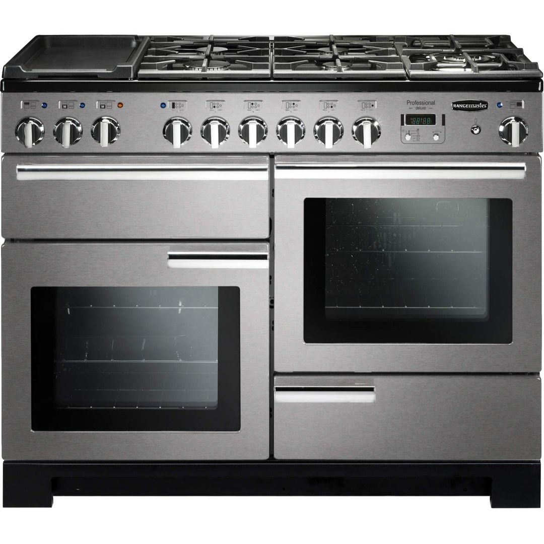 Rangemaster PDL110DFFSS/C Professional Deluxe 110cm Dual Fuel Range Cooker 97510 - STAINLESS STEEL - Image 1