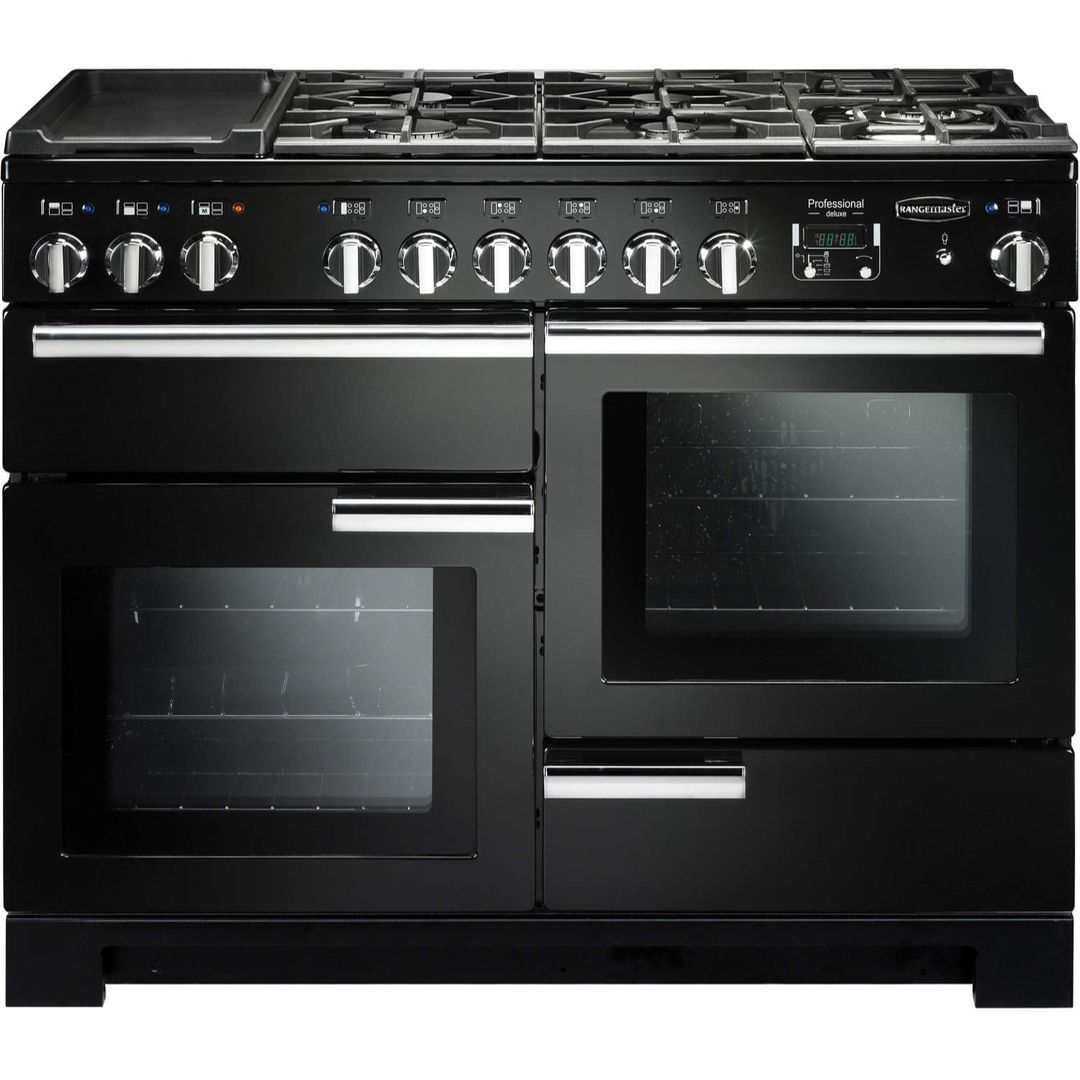 Rangemaster PDL110DFFGB/C Professional Deluxe 110cm Dual Fuel Range Cooker 97520 - BLACK - Image 1