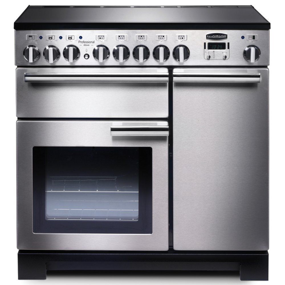 Rangemaster PDL90EISSC Professional Deluxe 90cm Electric Induction Range Cooker - Stainless Steel - Image 1