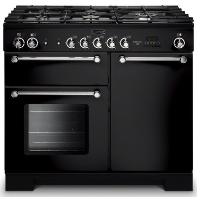 Rangemaster KCH100DFFBLC Kitchener 100cm Dual Fuel Range Cooker - Black