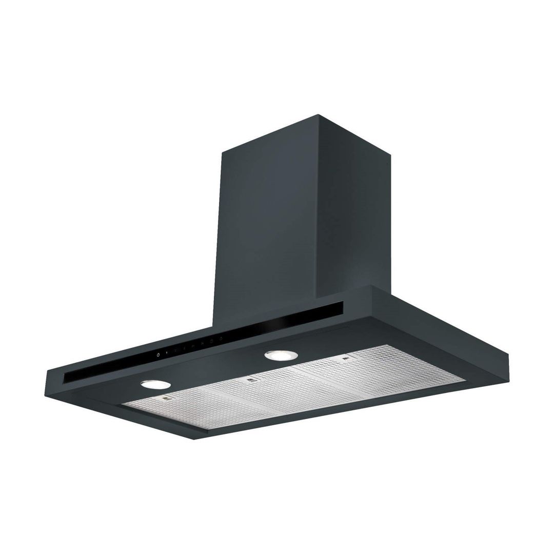 Rangemaster HLTHDS110SL Hi-Lite Flat 110cm Chimney Cooker Hood Slate Grey - Image 1
