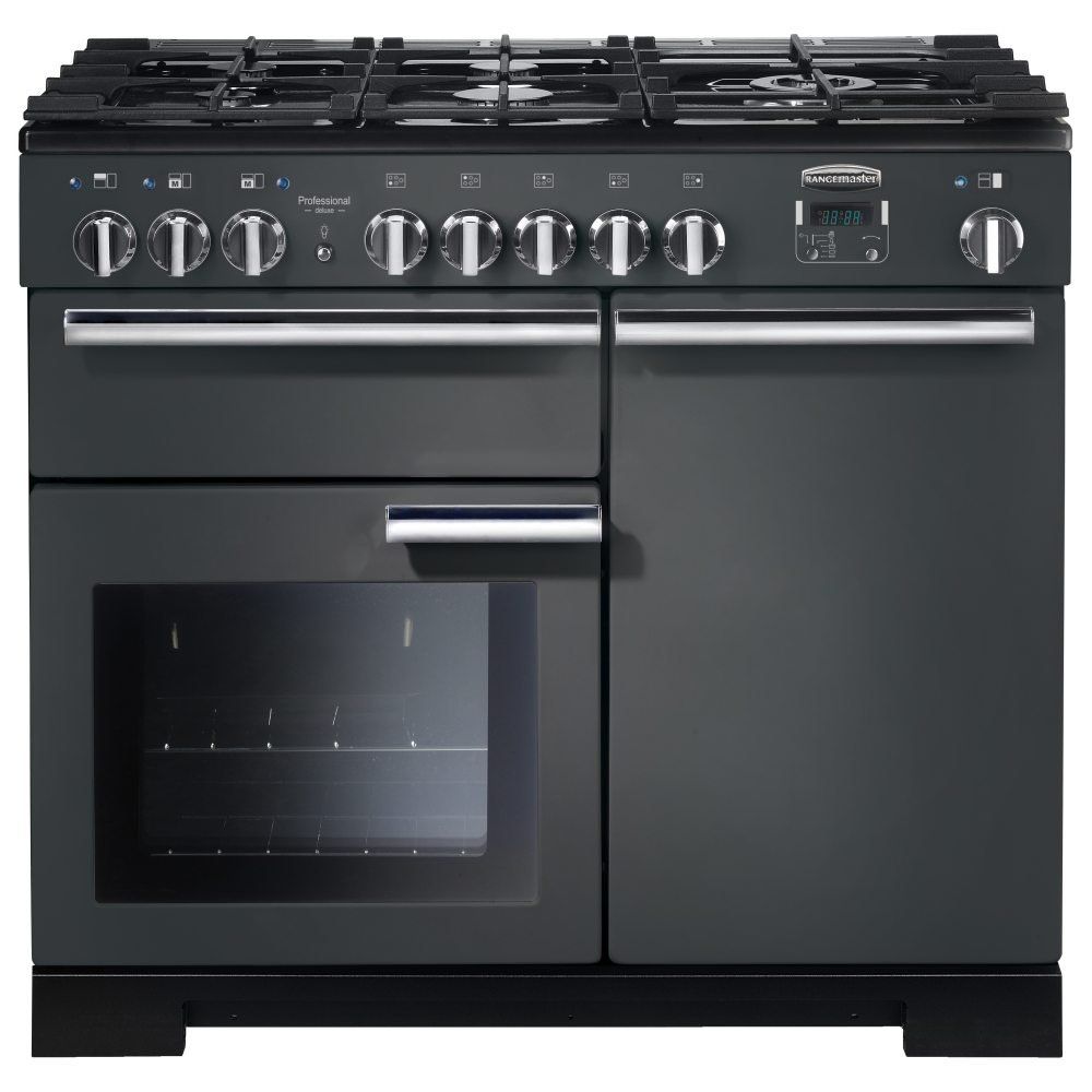 Rangemaster PDL100DFFSL/C Professional Deluxe 100cm Dual Fuel Range Cooker 105930 - SLATE - Image 1