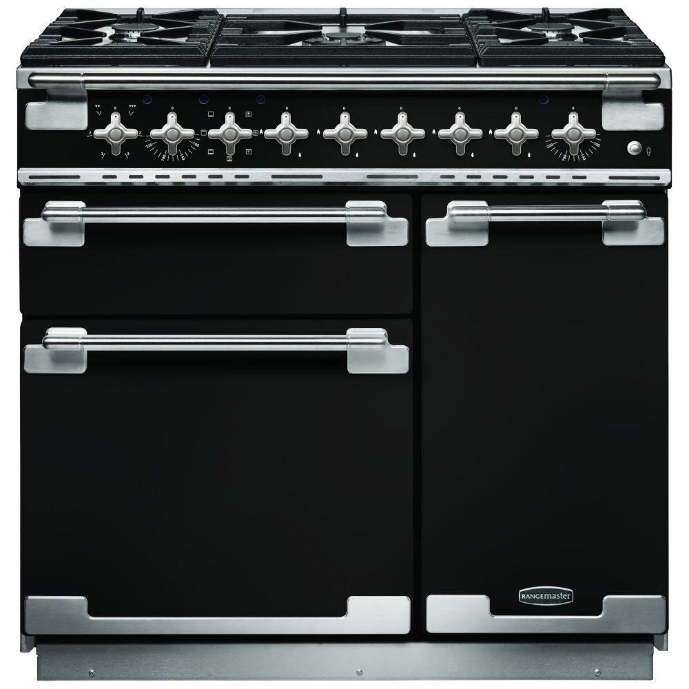 Rangemaster ELS90DFFGB Elise 90cm Dual Fuel Range Cooker 108410 - BLACK - Image 1
