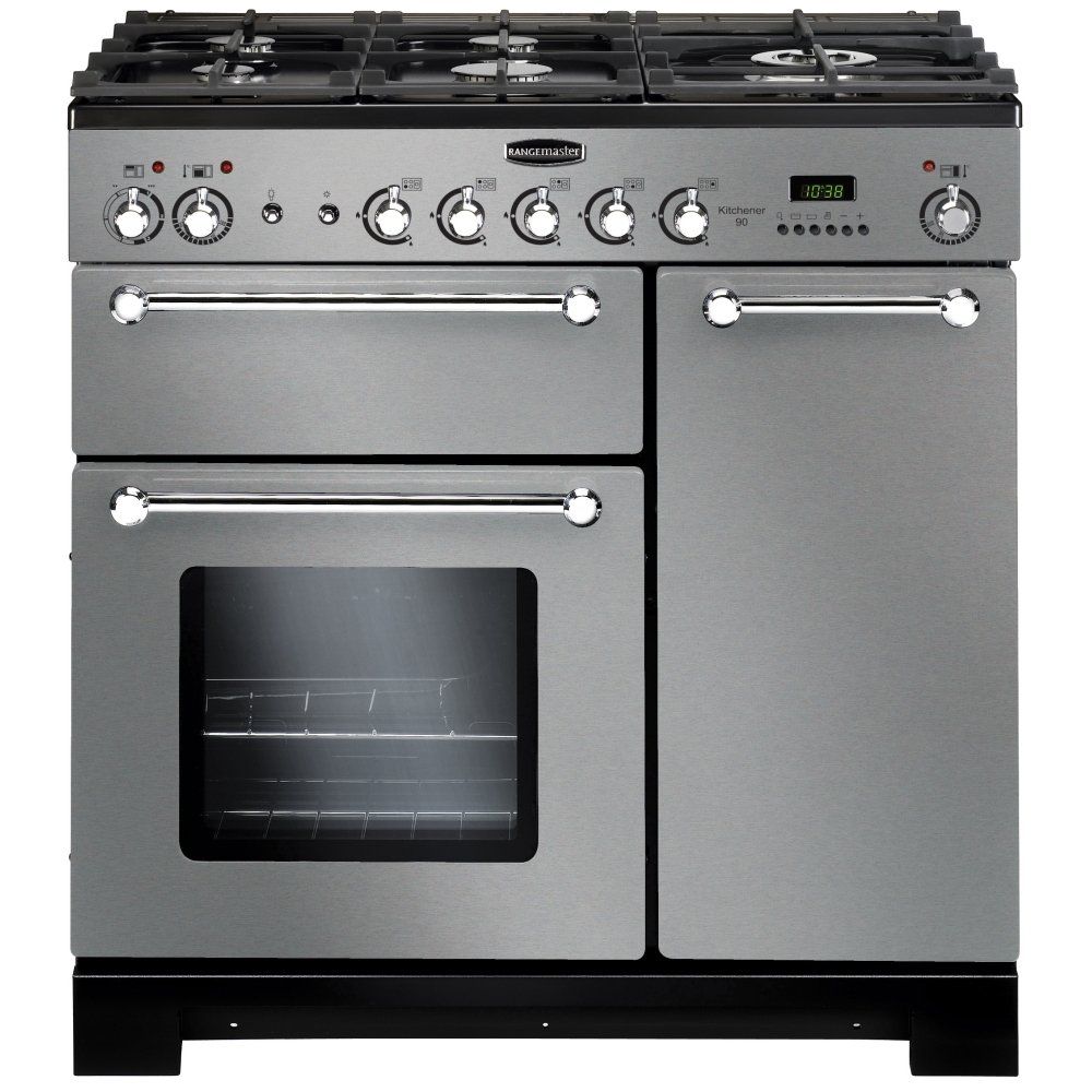 Rangemaster KCH90NGFSSC Kitchener 90cm Gas Range Cooker - Stainless Steel - Image 1